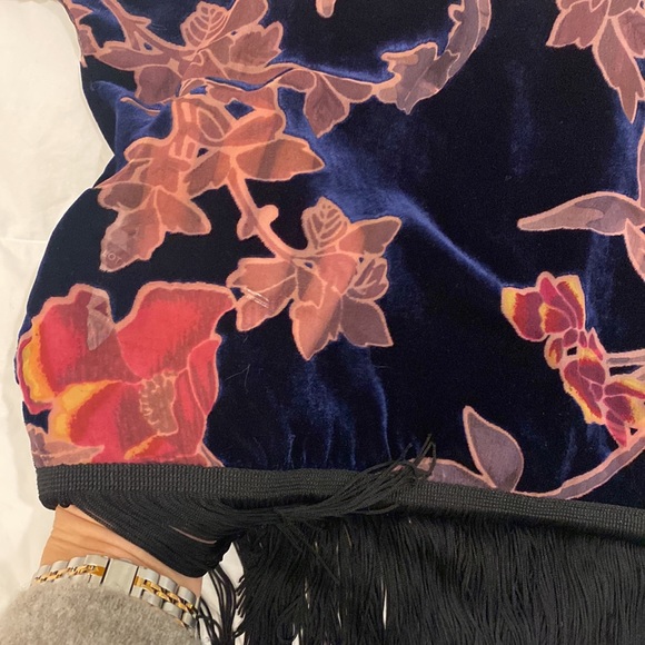 Buffalo by David Bitton Velvet Floral Shrug Blouse Cardigan Small - Picture 6 of 10